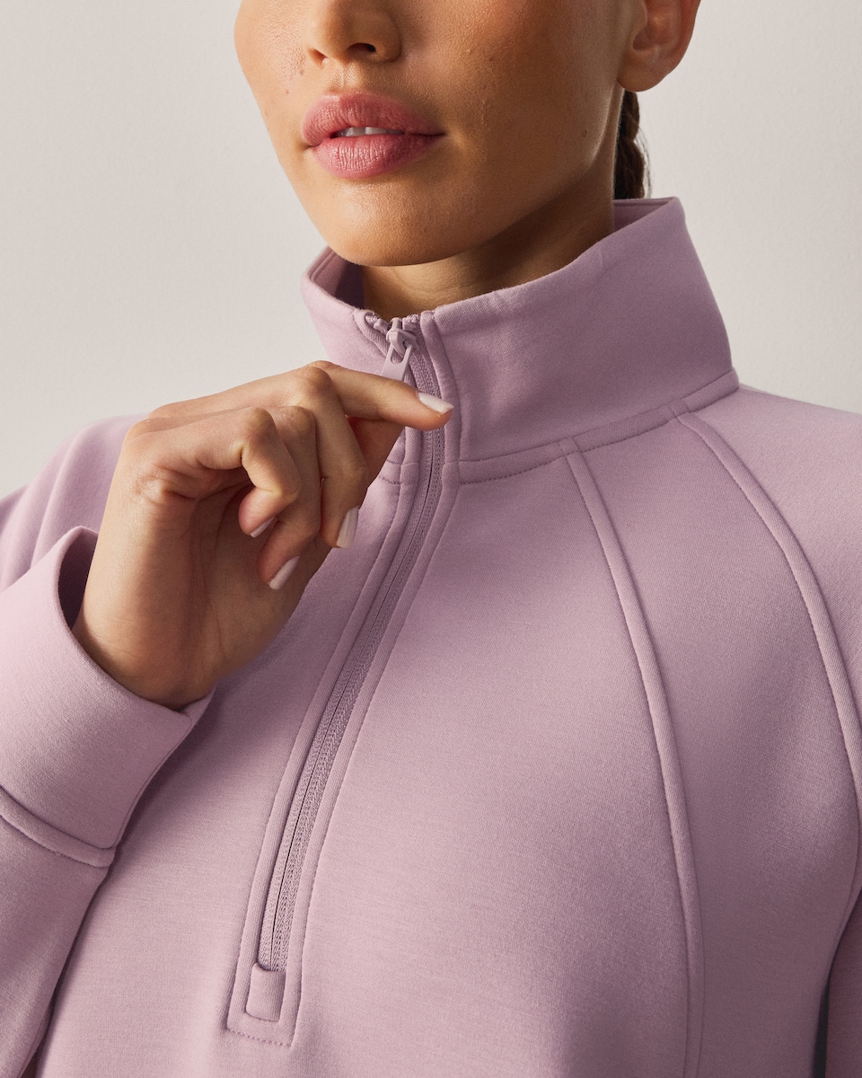 image 1 of F&F Active AFTERCLASS Half Zip Sweatshirt in Pink