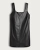 image 4 of F&F Faux Leather Sleeveless Pinafore Dress in Black