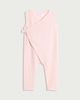 image 1 of F&F Baby Pure Cotton Pointelle Wrap Front Sleeveless Romper in Pink