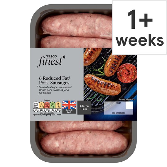 Tesco Finest 6 Reduced Fat Sausages 400G Tesco Groceries