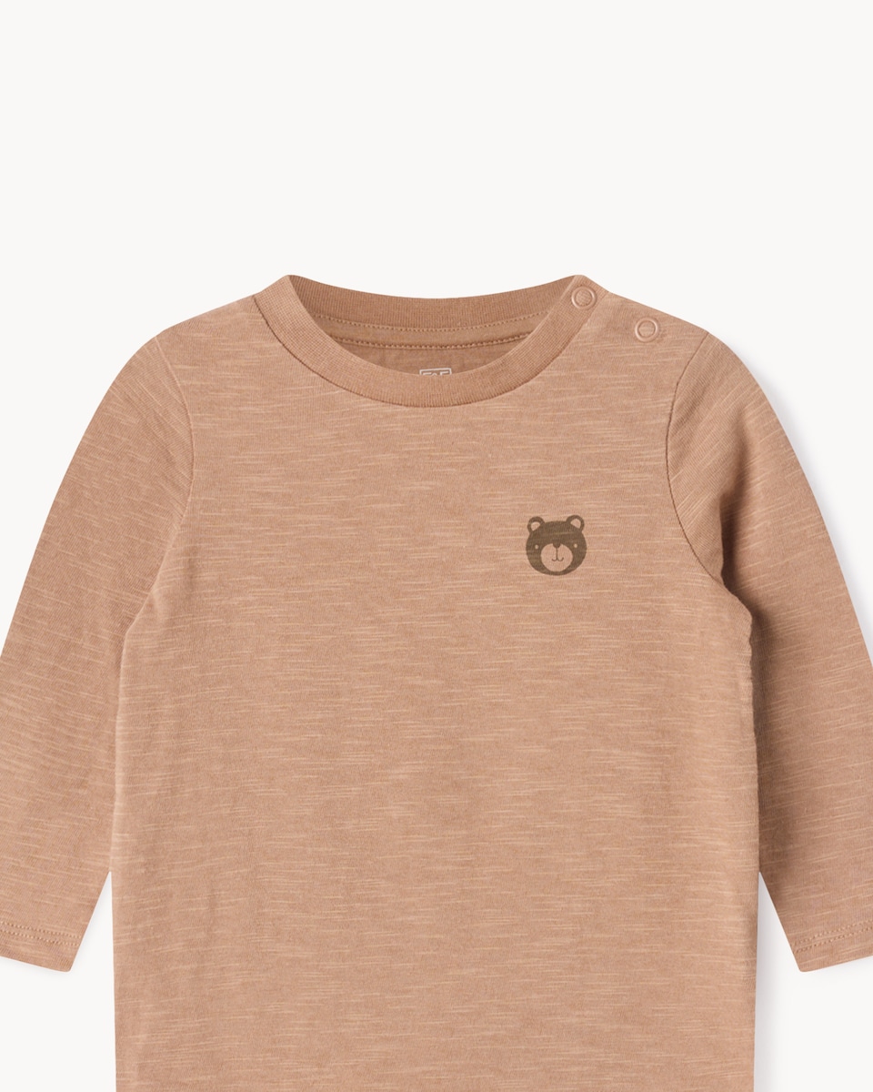 image 1 of F&F Baby 3-Pack Pure Cotton Bear Tops in Multi