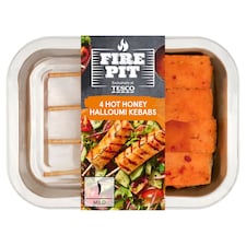 Firepit Tesco 4 Hot Honey Halloumi Kebabs 225g