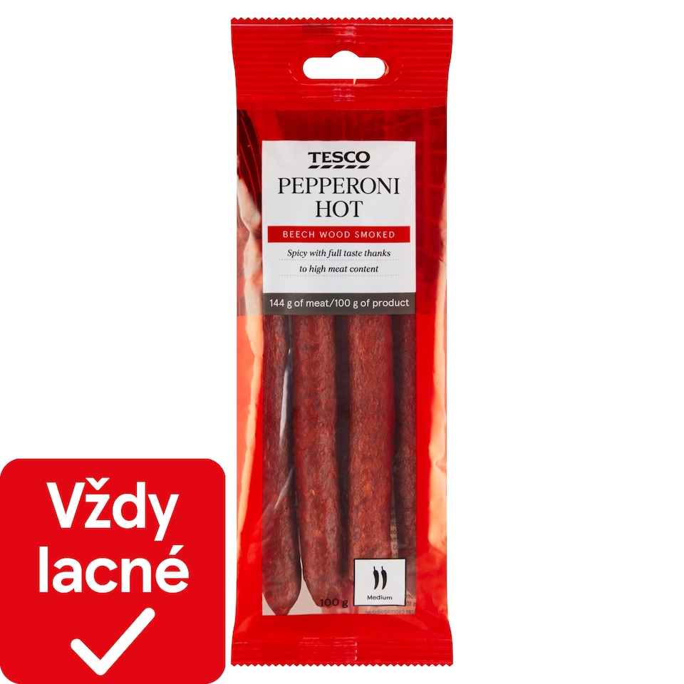 Tesco Pepperoni Hot klobása 100 g