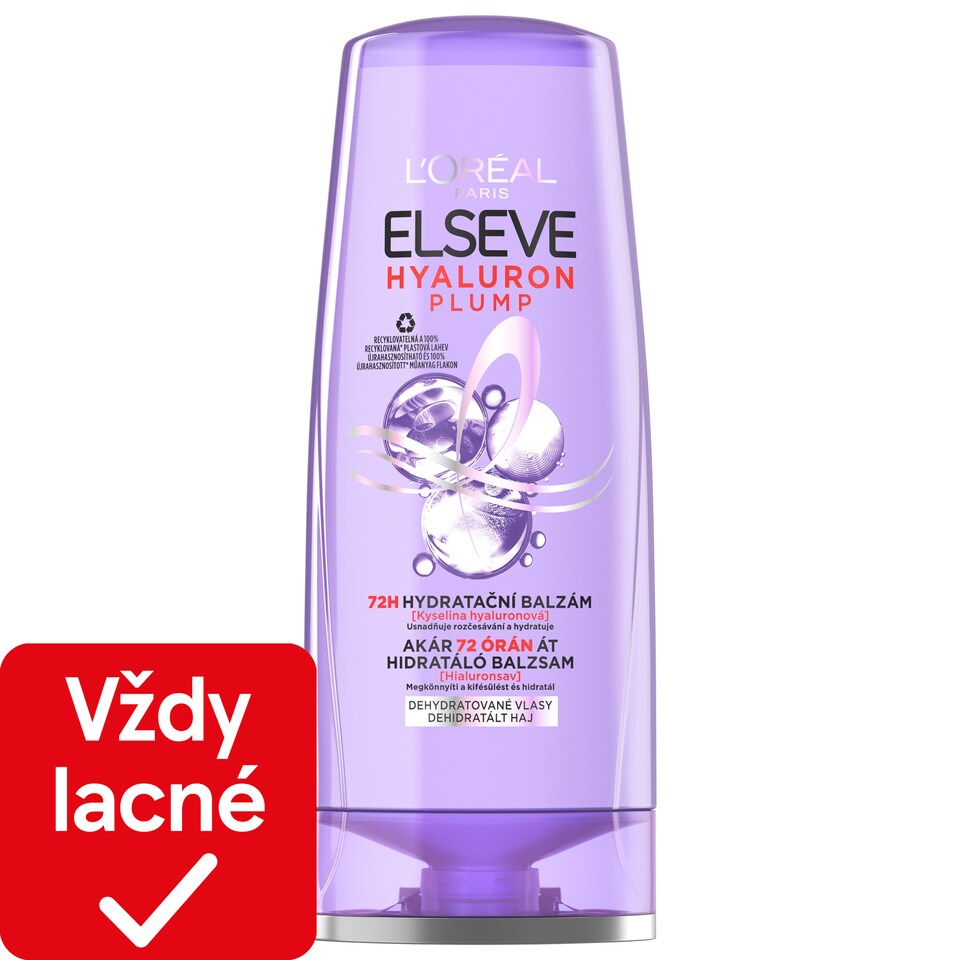 L´Oréal Paris Elseve Hyaluron Plump 72 H hydratačný balzam s kyselinou hyalurónovou, 200 ml

