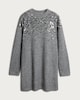 image 4 of F&F Sequin Embellished Long Sleeved Tunic in Grey