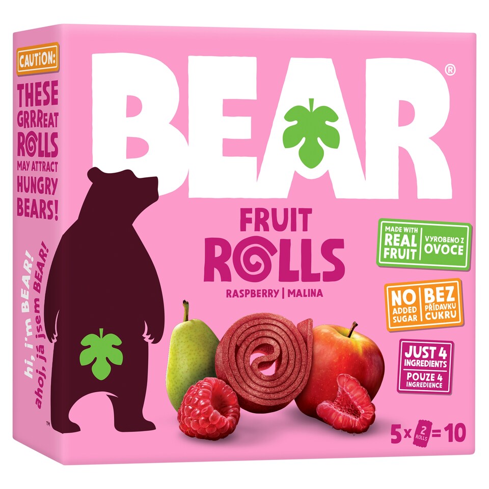Obrázek 1 pro produkt BEAR Fruit Rolls malina ovocné rolované plátky 5 x 20g