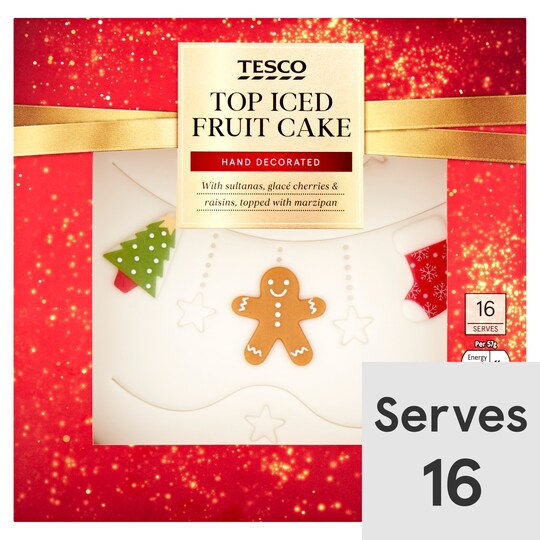 Tesco Top Iced Fruit Cake 907G Tesco Groceries