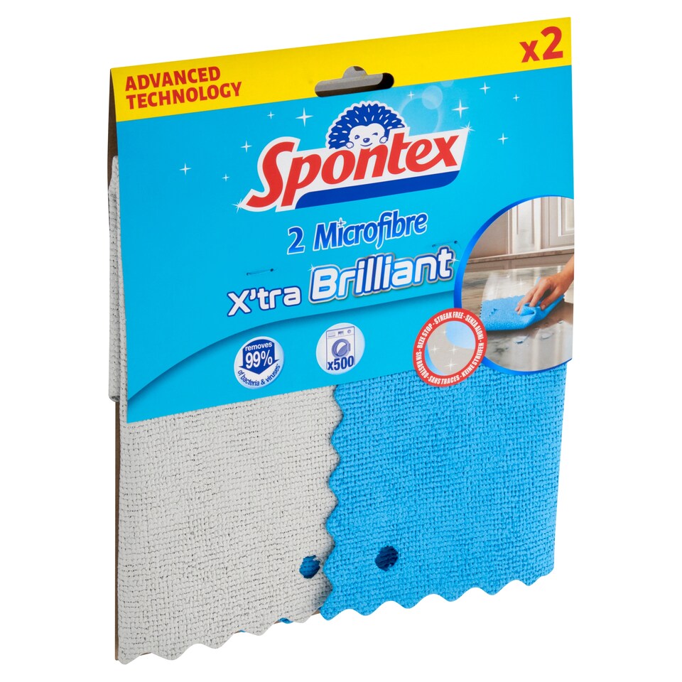 Spontex Microfibre X'tra Brilliant Utěrky 2 ks