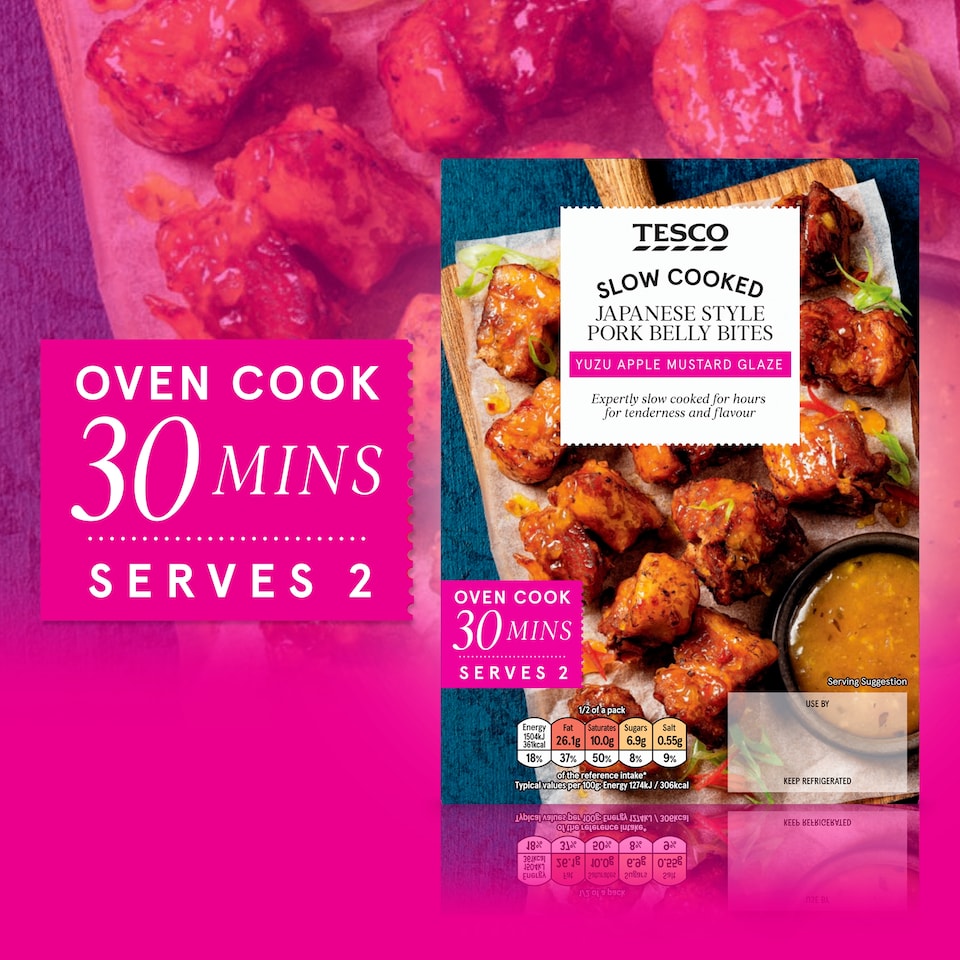image 1 of Tesco Slow Cooked Japanese Style Pork Belly Bites 320g