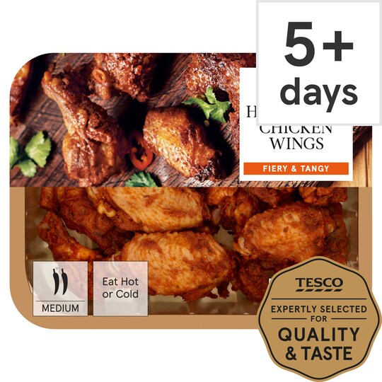 Tesco Hot & Spicy Chicken Wings 525G Tesco Groceries