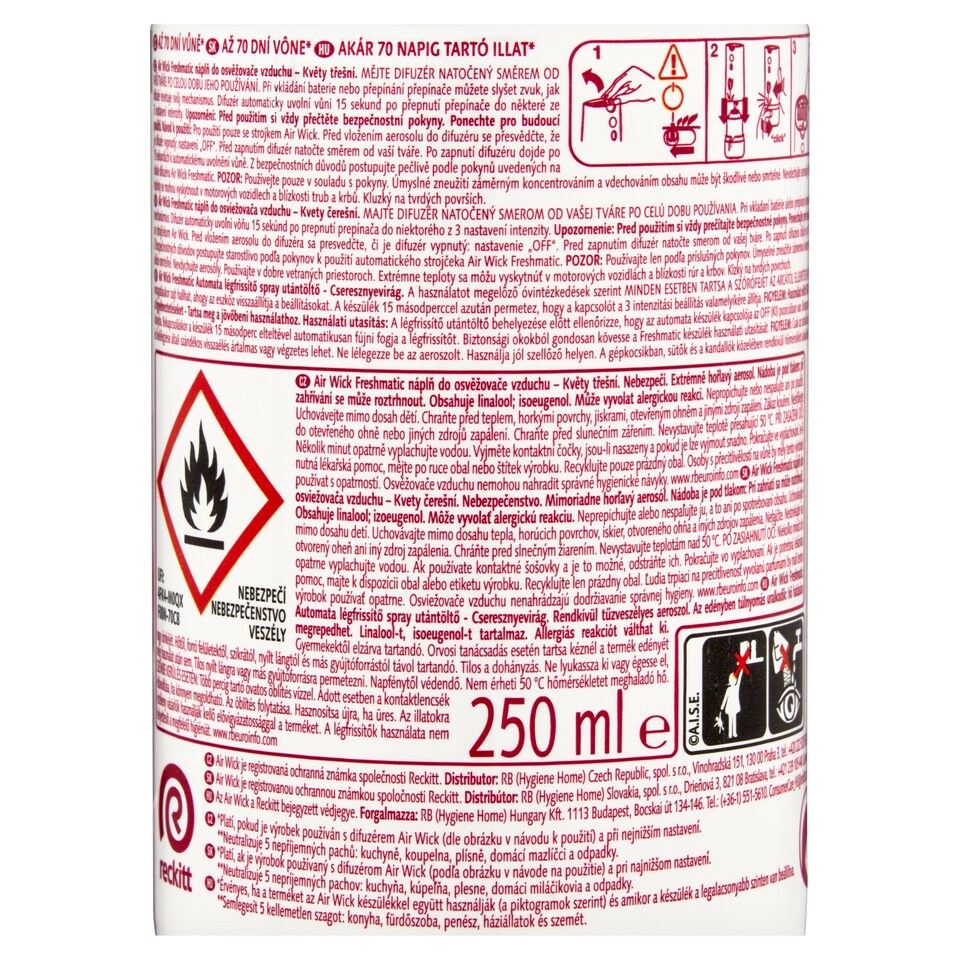Obrázek 1 pro produkt Air Wick Freshmatic Náplň do osvěžovače vzduchu květy třešní 250ml