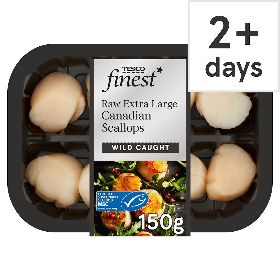 Tesco Finest Raw Extra Large Canadian Scallops 150g