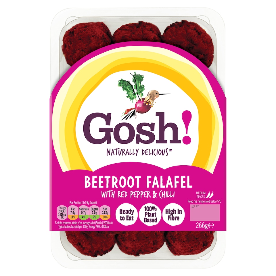 image 1 of Gosh Beetroot Falafel Red Pepper & Chilli 266G