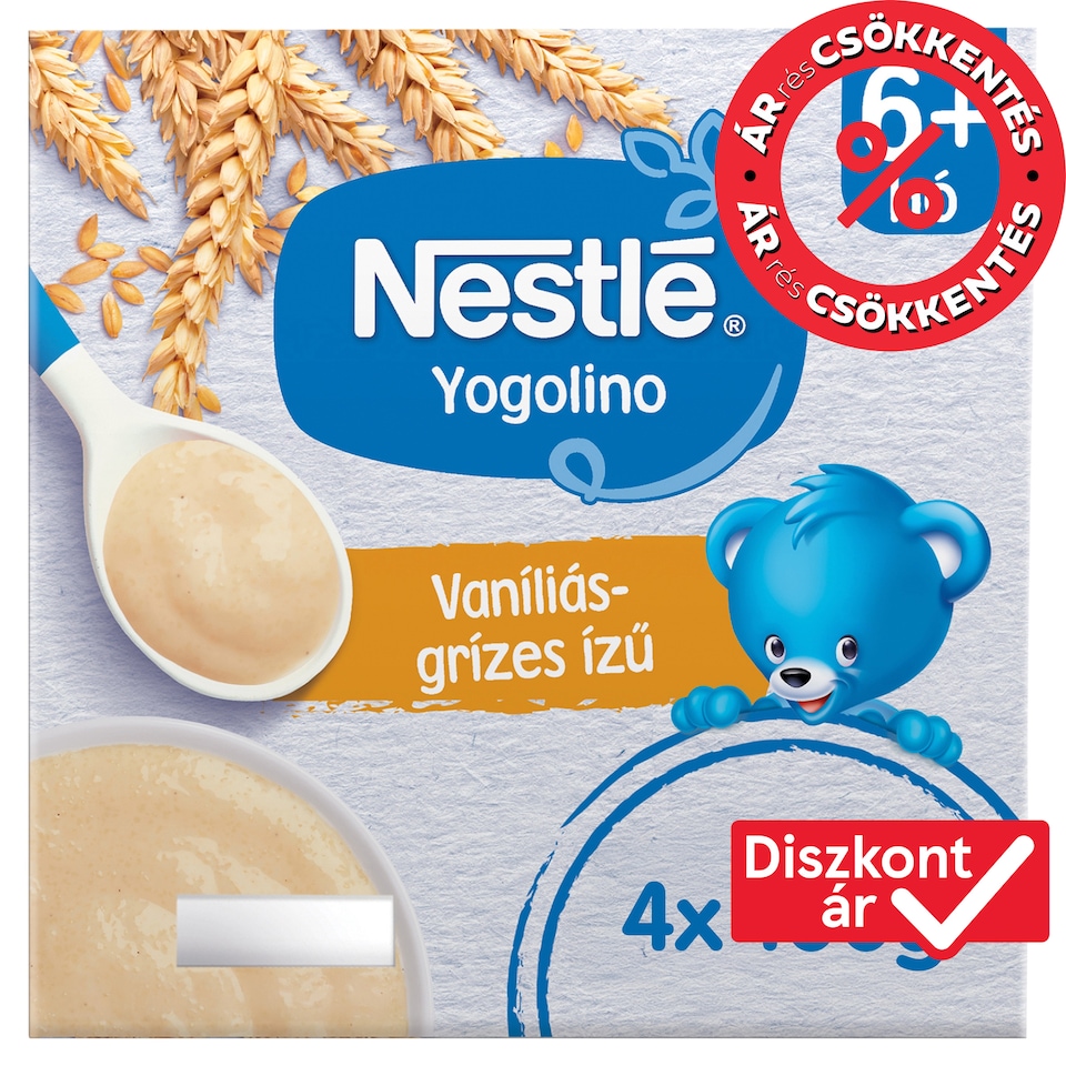 Nestlé Yogolino vaníliás ízű grízes babapuding 6+ hó 4 x 100 g (400 g)  1. kép
