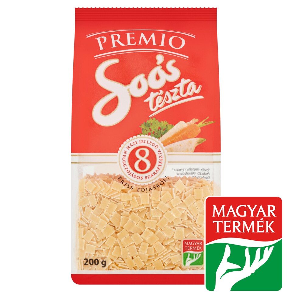 Soós Premio Small Square Home Style Dried Pasta with 8 Eggs 200 g
