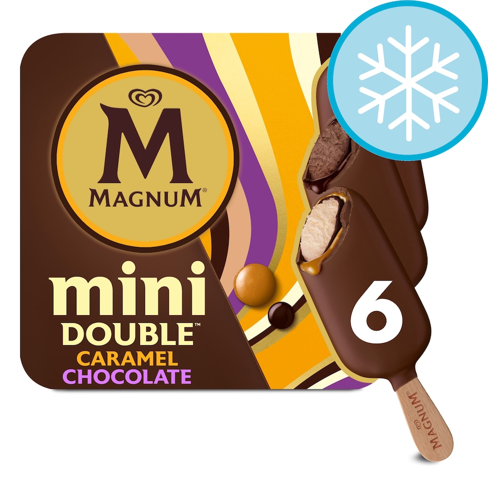 image 1 of Magnum Mini Double Chocolate & Caramel Ice Cream Sticks 6x55ml