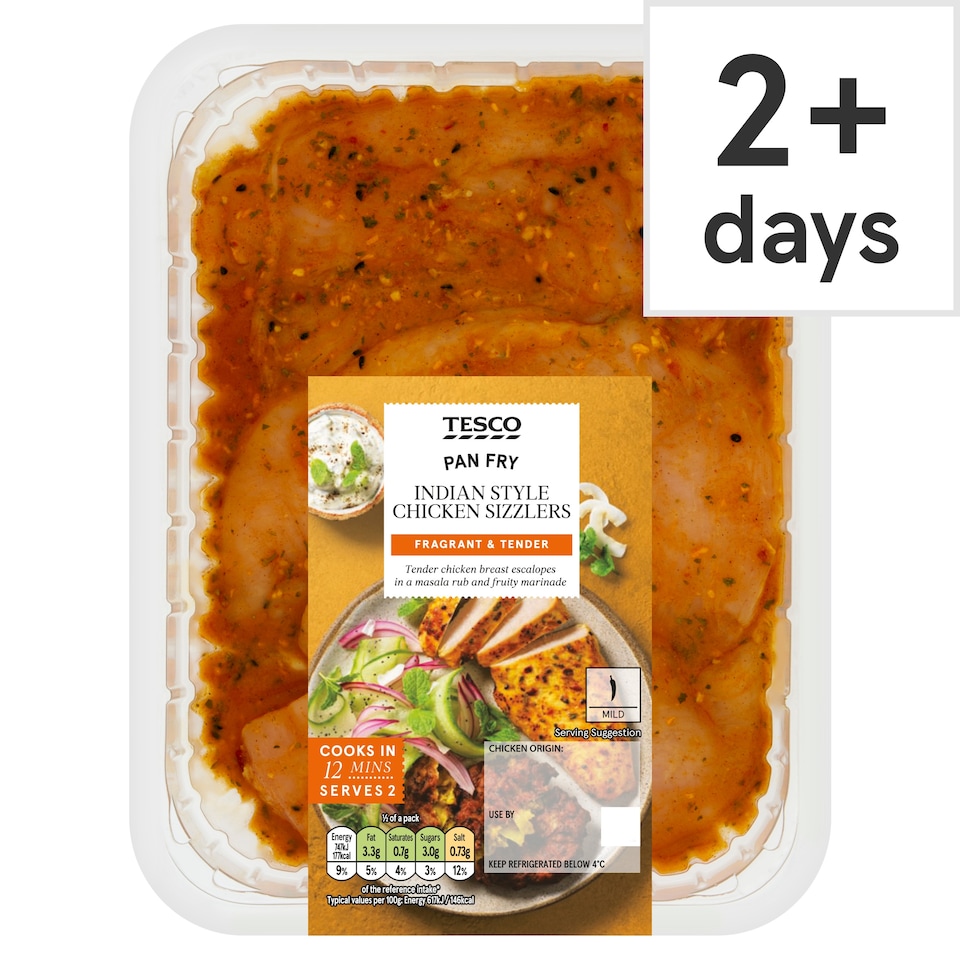 Tesco Pan Fry Indian Style Chicken Sizzlers 332g