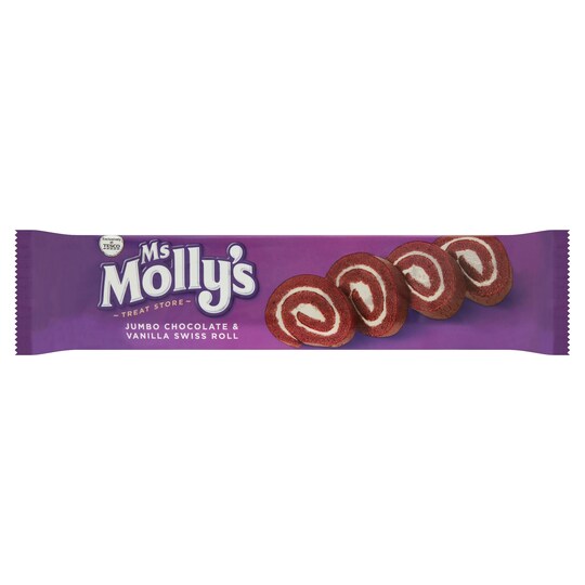 Ms Mollys Jumbo Chocolate & Vanilla Swiss Roll Tesco Groceries