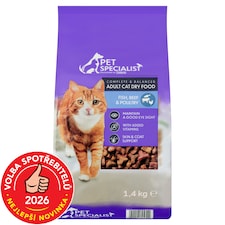 Pet Specialist Kompletní suché krmivo pro dospělé kočky s rybou, hovězím a drůbežím 1,4kg