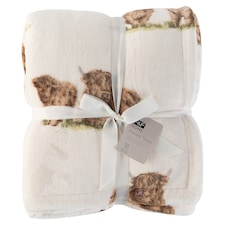 F&F Home Highland Cow Sherpa Throw