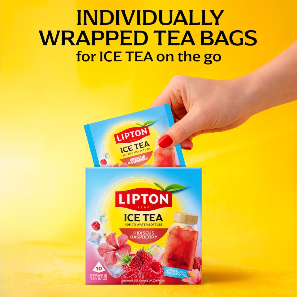 image 1 of LIPTON Ice Tea Hibiscus Raspberry 10 Tea Bags 35g
