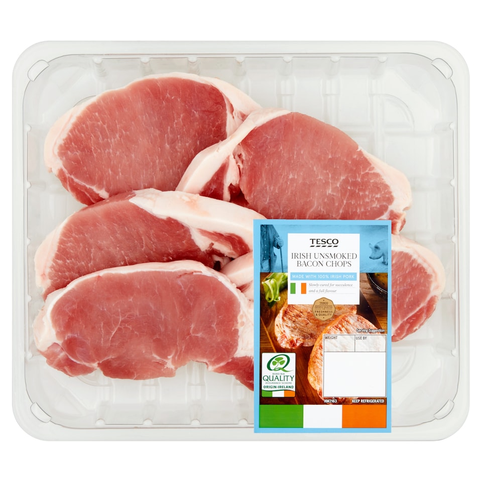Tesco Irish Bacon Chops 800G