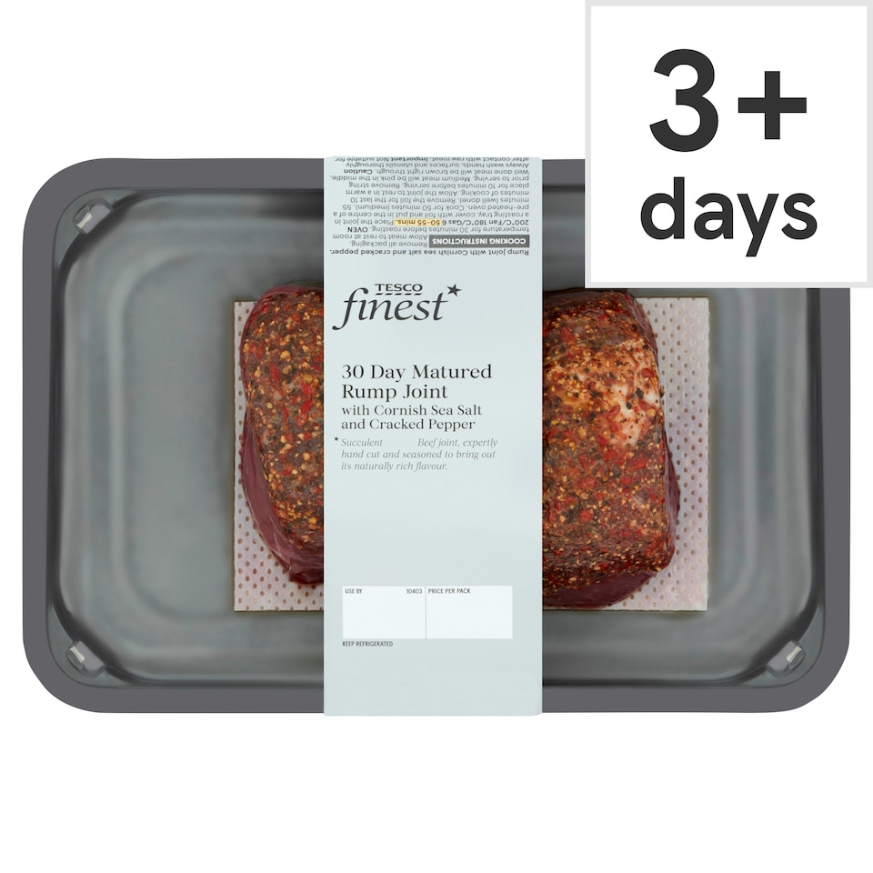 Tesco Finest Rump Joint Cornish Sea Salt & Pepper 500G