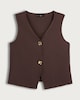 image 1 of F&F Sleeveless Two Button Waistcoat in Brown
