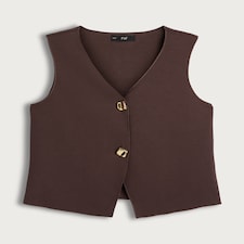F&F Sleeveless Two Button Waistcoat in Brown