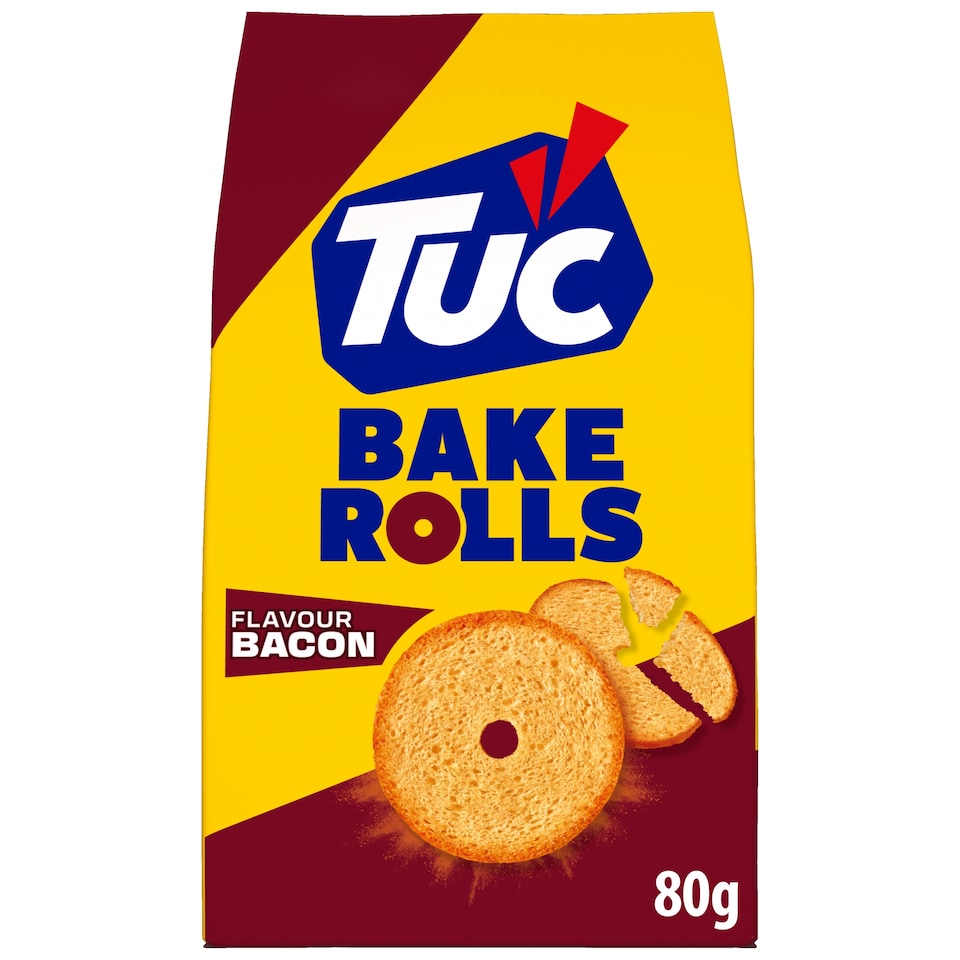 Tuc Bacon Flavour Bake Rolls 80 g