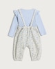 image 2 of F&F Baby 2-Piece Cotton Rich Floral Dungarees and Top in Blue