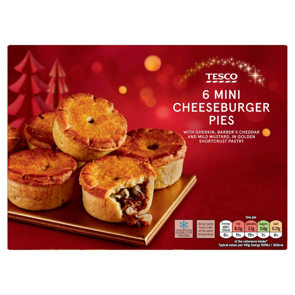 Tesco 6 Mini Cheeseburger Pies 198g