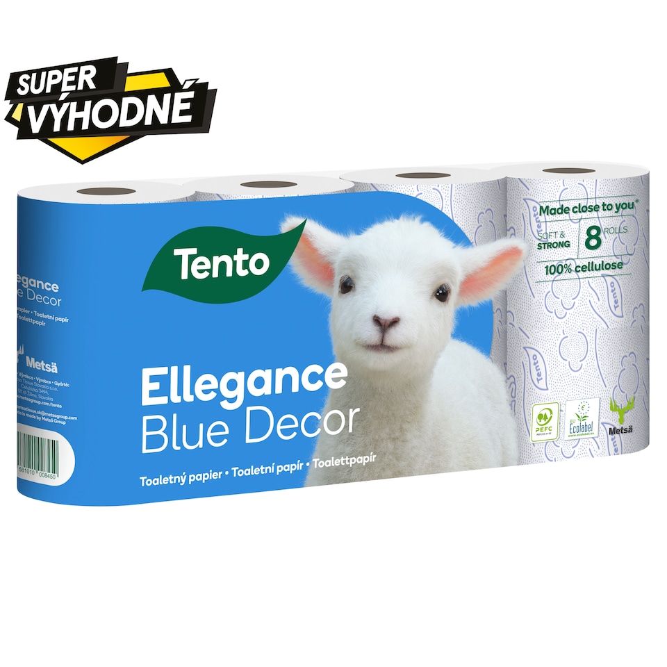 Tento Ellegance Blue Decor toaletní papír 3 vrstvy 8 rolí