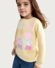 image 2 of Peppa Pig Cotton Rich Glitter Print Sweatshirt in Yellow