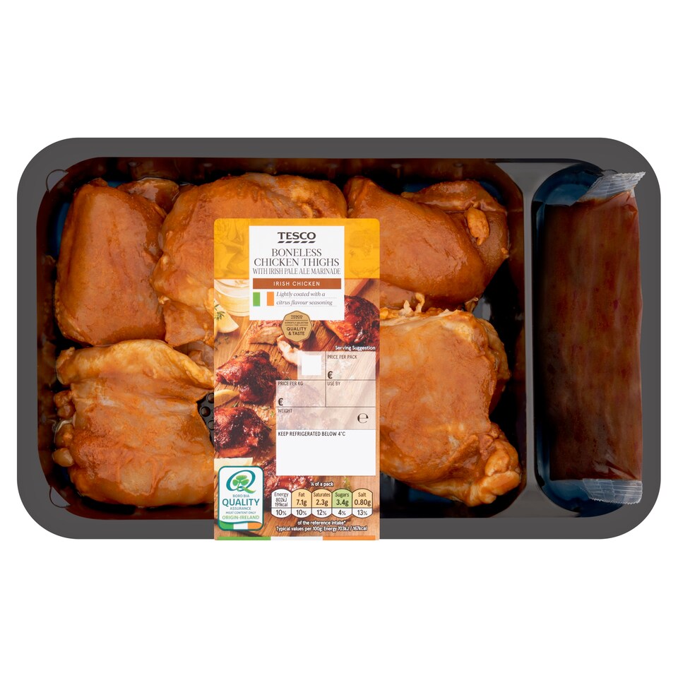 Tesco Boneless Chicken Thighs with Irish Pale Ale Marinade 650G
