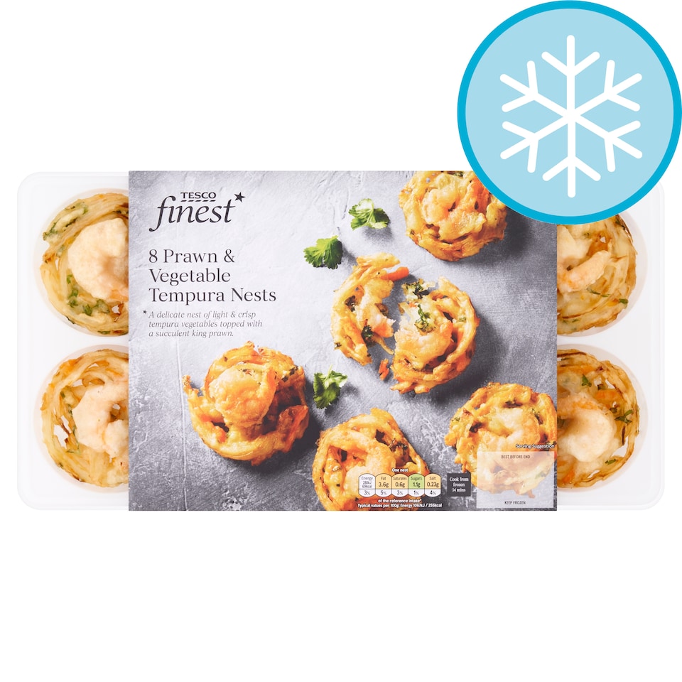 Tesco Finest 8 Prawn & Vegetable Tempura Nests 240G