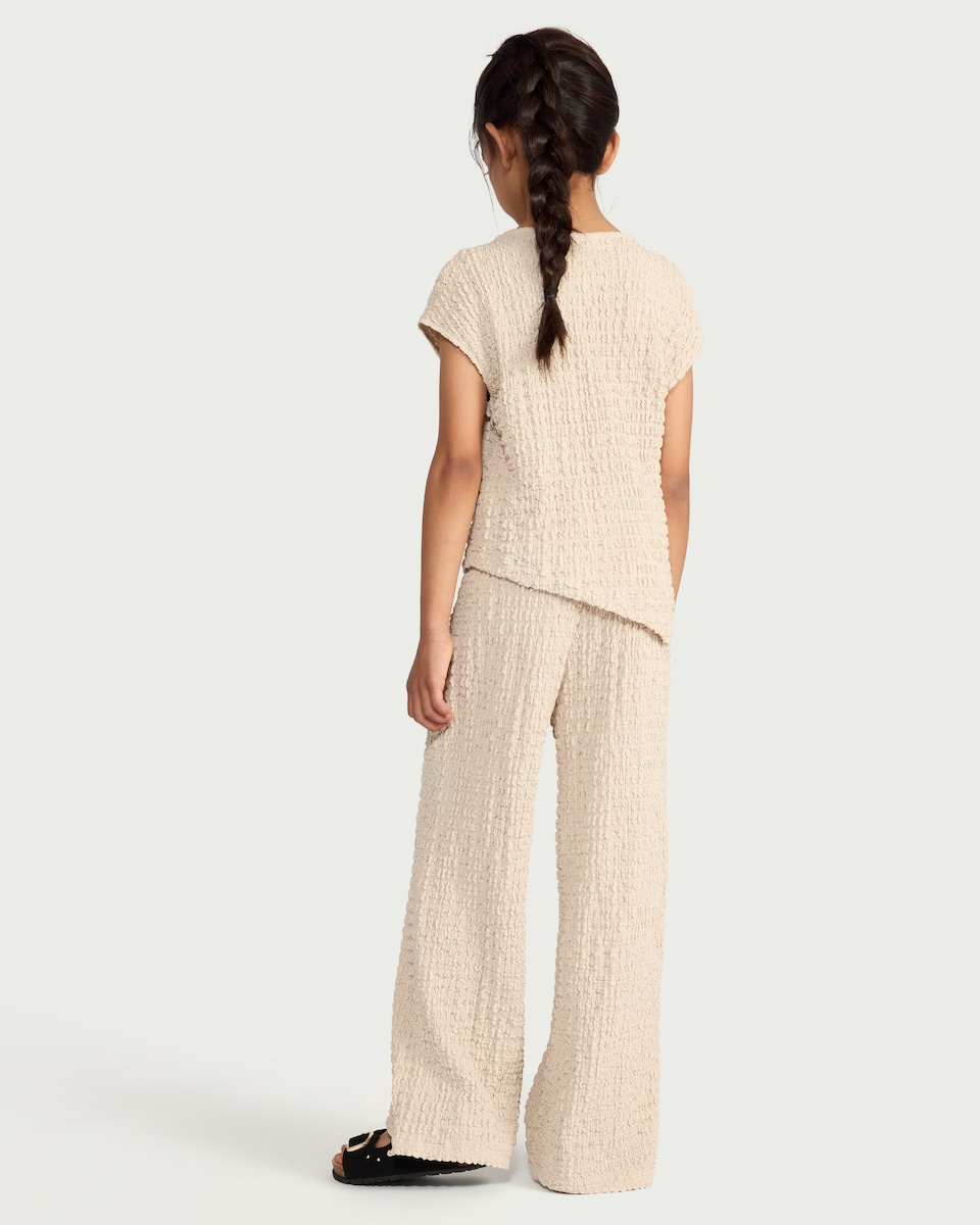 image 1 of F&F Girls 2-Piece Textured Set in Neutral