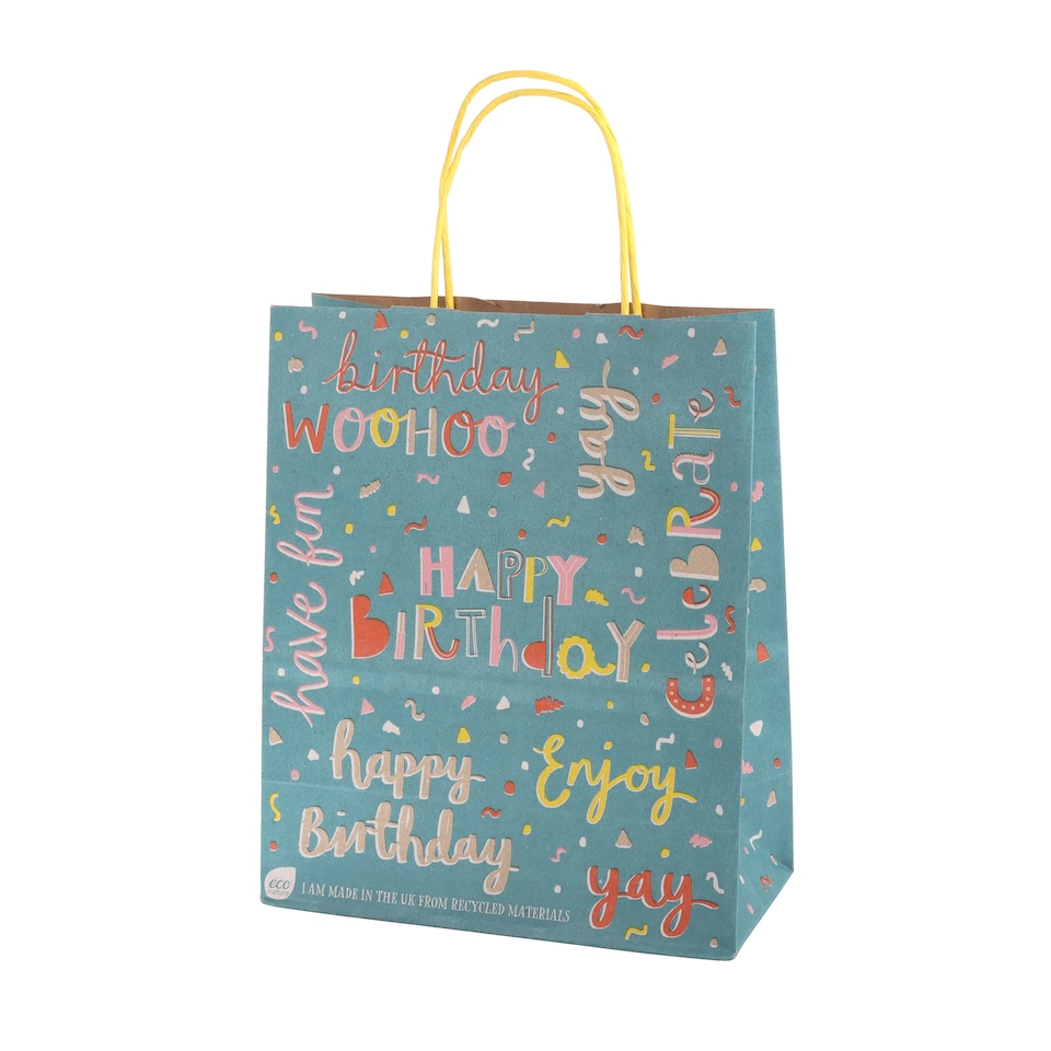 ECO Nature Birthday Text Medium Bag