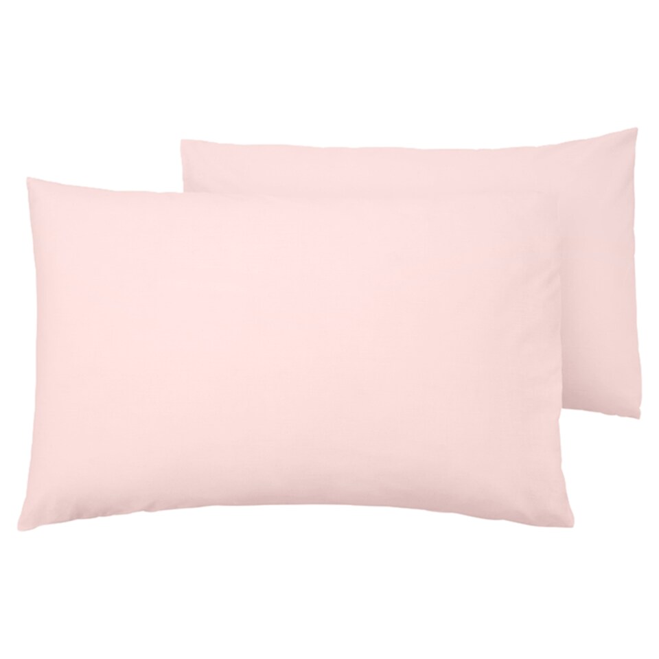 Tesco Clay Pink 100% Cotton Pillowcase Pair