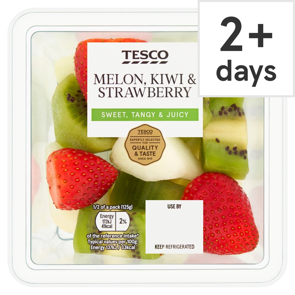 image 1 of Tesco Kiwi, Melon & Strawberries 250G