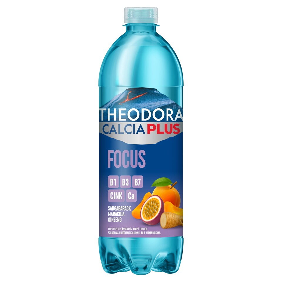 Theodora Calcia Plus Focus sárgabarack-maracuja-ginzeng ízű üdítőital 700 ml