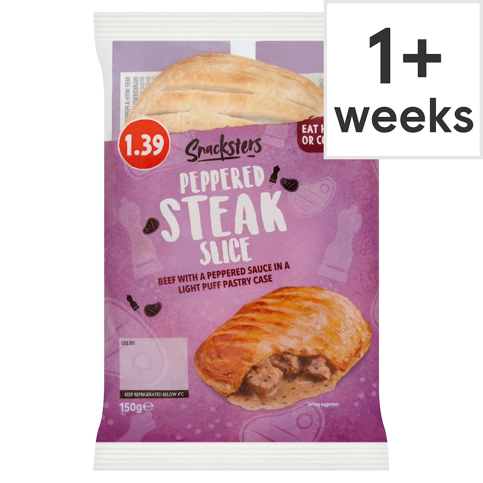 Snacksters Peppered Steak Slice 150g PM