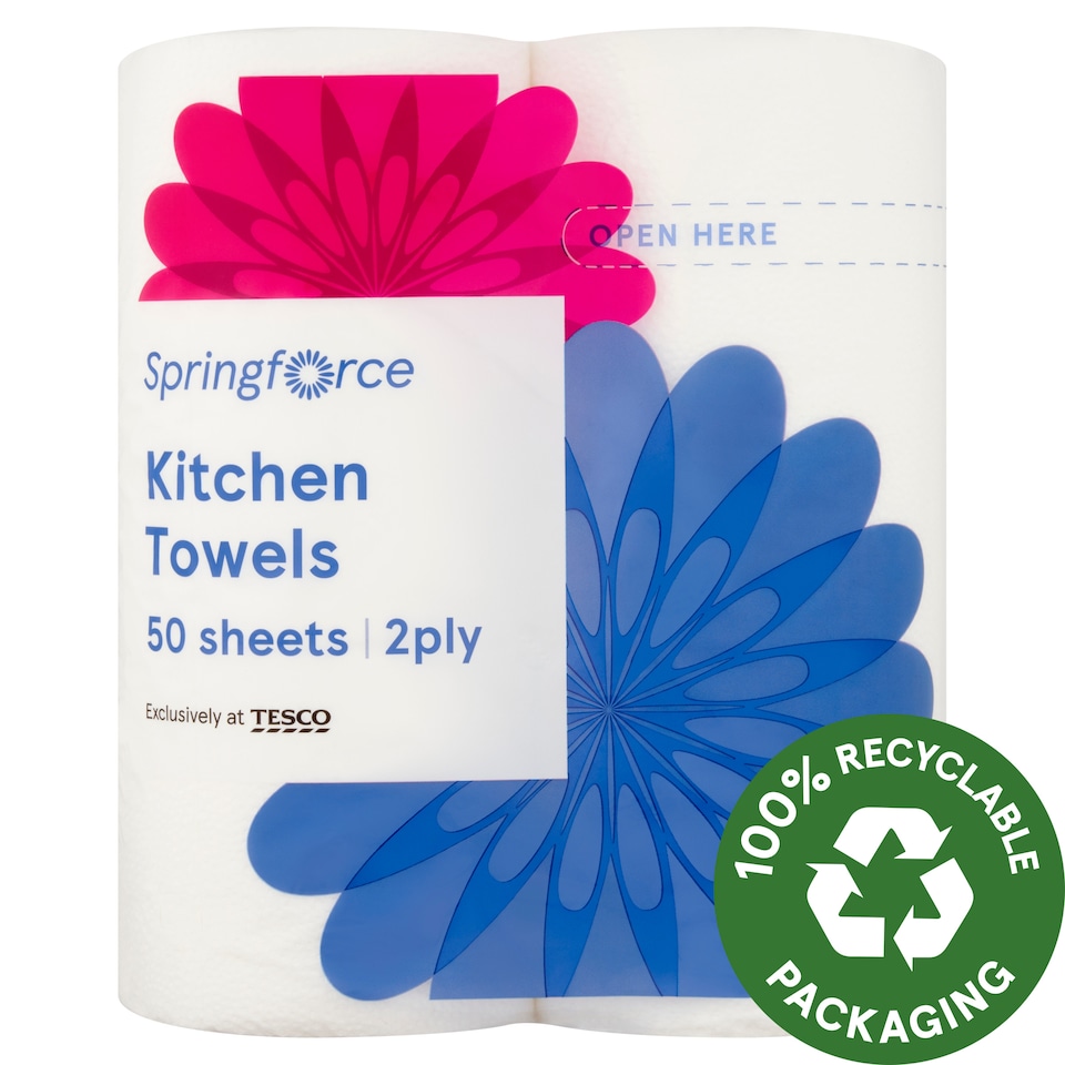 Springforce Kitchen Towels 2 Ply 2 Roll