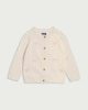 image 1 of F&F Baby Pure Cotton Bow Embroidered Cardigan in Cream