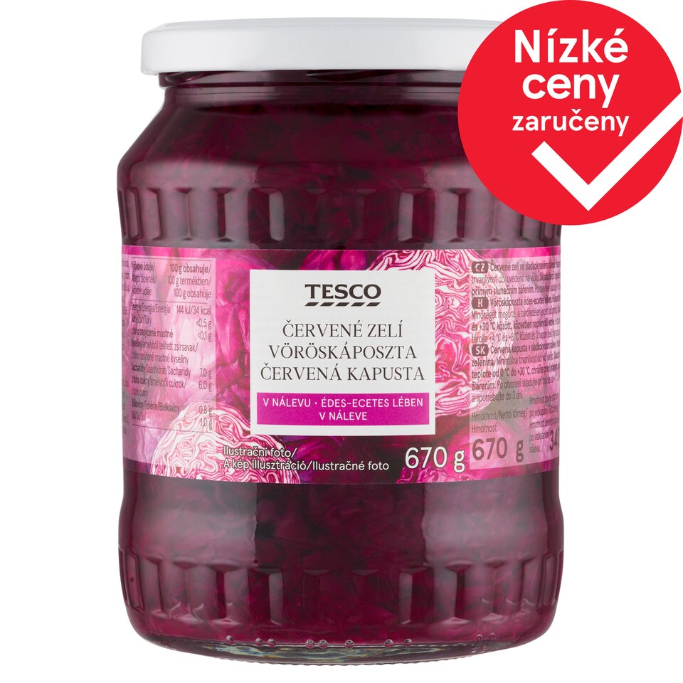 Tesco Červené zelí v nálevu 670g