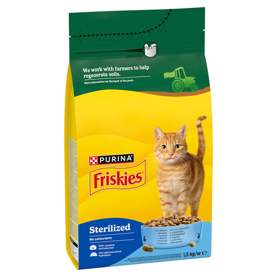 Purina Friskies Sterile Dry Cat Food with Salmon and Vegetables 1,5 kg