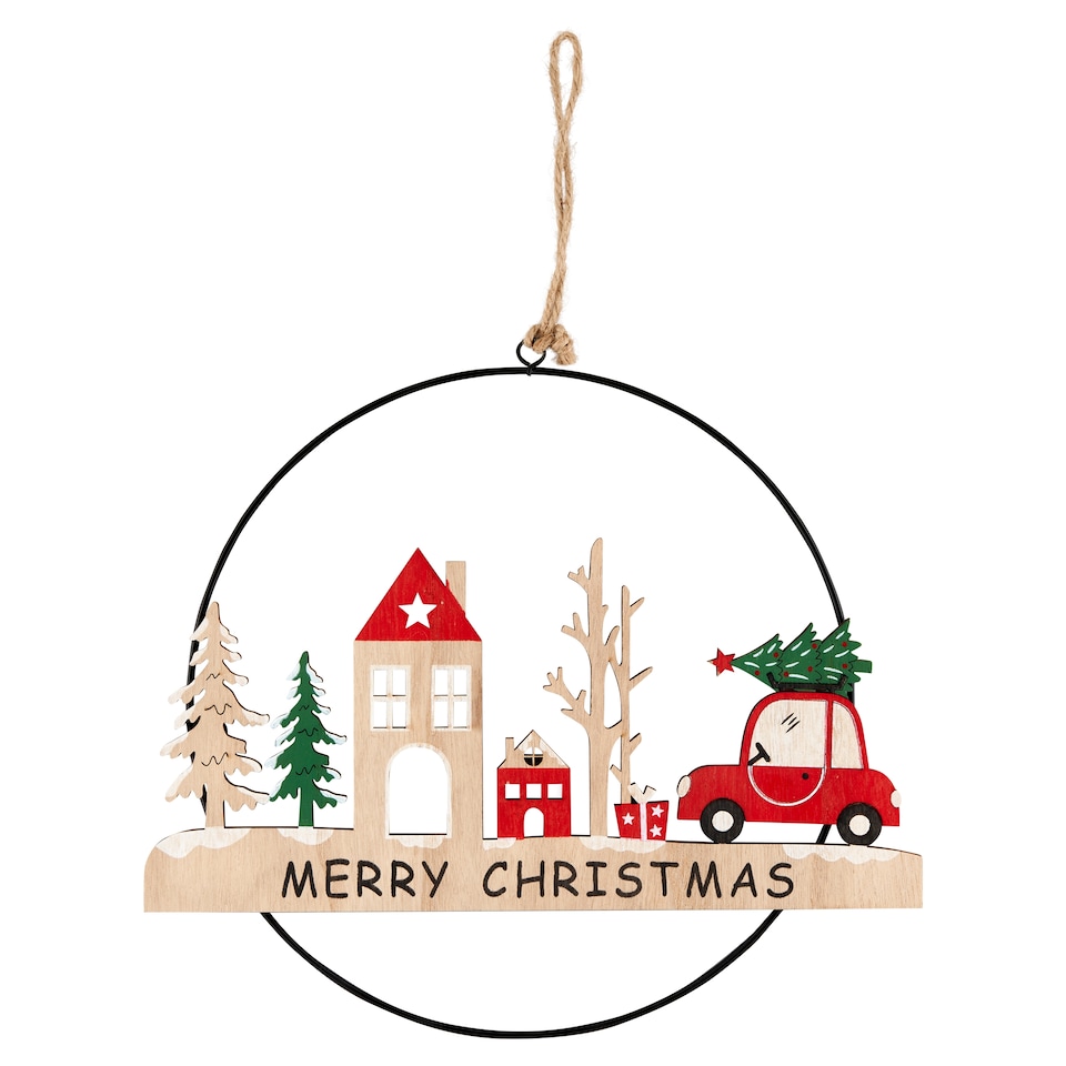 Mobil Digital Merry Christmas Metal Wreath 43 x 29 x 0,8 cm