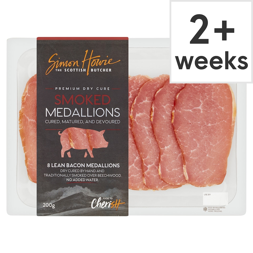 image 1 of Simon Howie 8 Dry Cure Smoked Bacon Medallions 200G