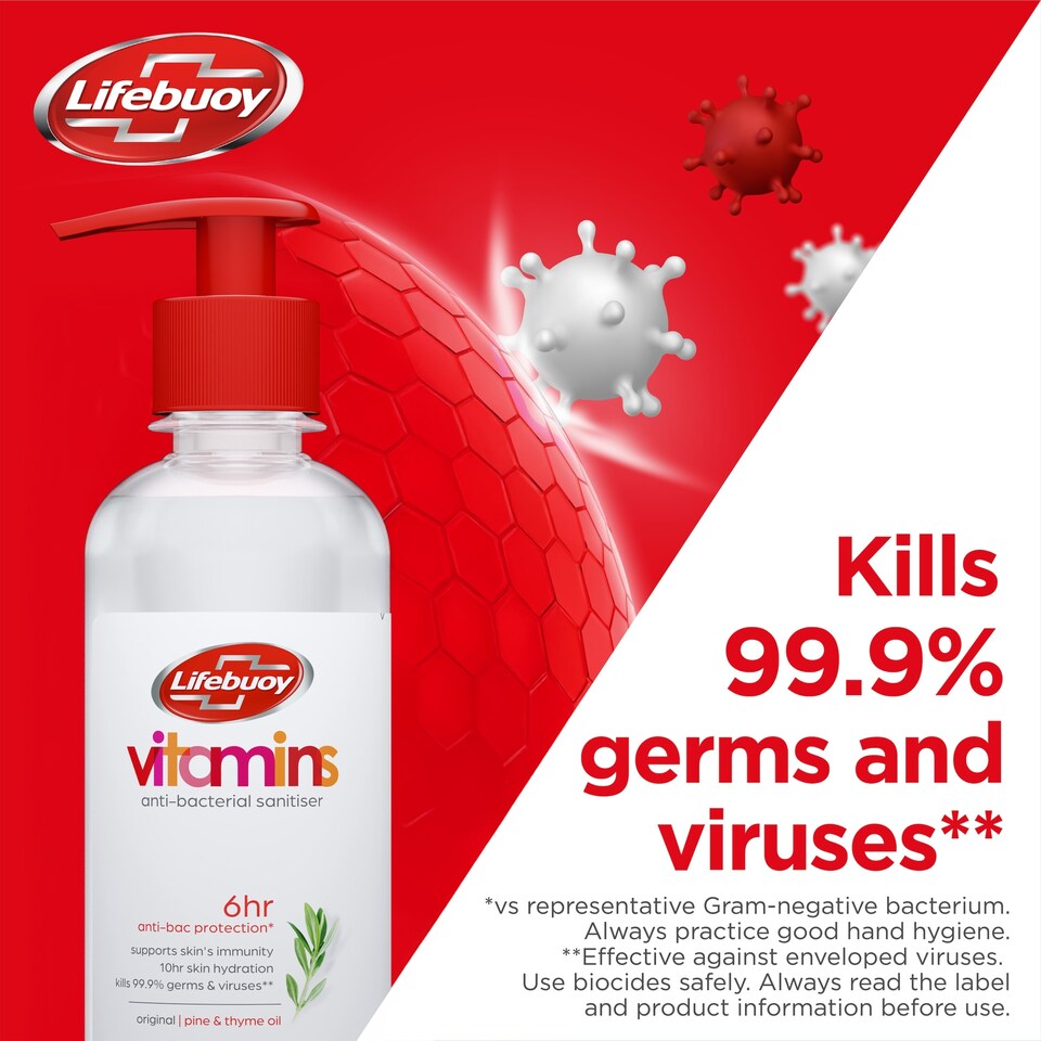 image 1 of Lifebuoy 6h Protection Antibacterial Hand Sanitiser Gel 250ml