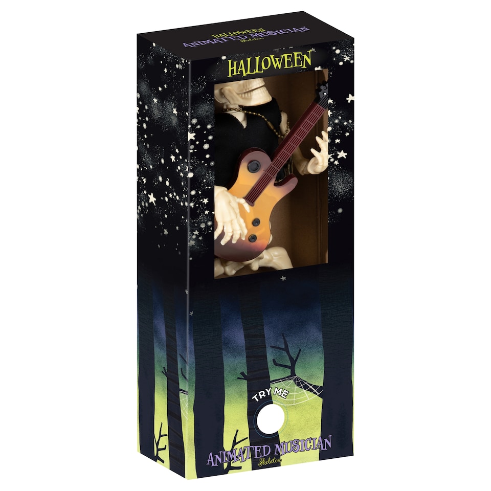 image 1 of Halloween Animated Musician Skeleton